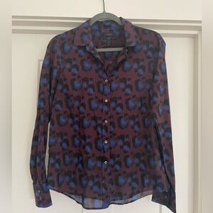 J. Crew leopard perfect dress shirt